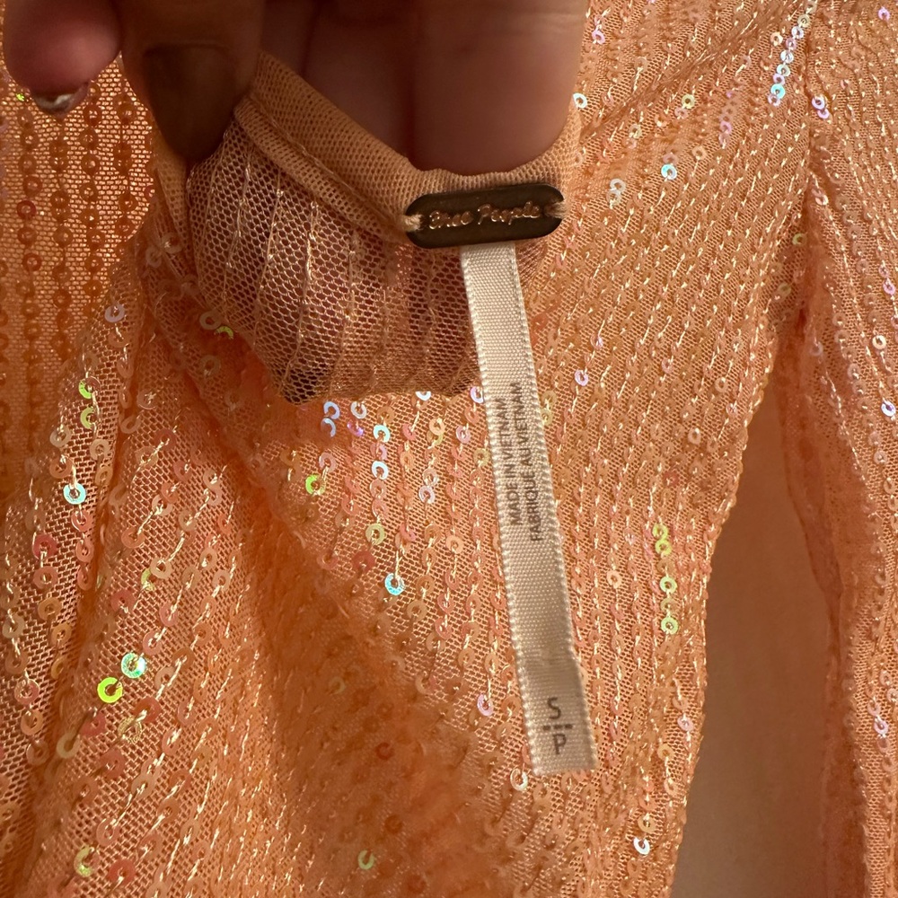 Free People Elegant Pink Top with Shimmer - Picture 4 of 4